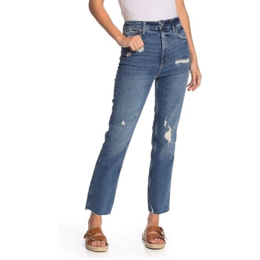 We The Free High Waisted Distressed Jeans Sz 27